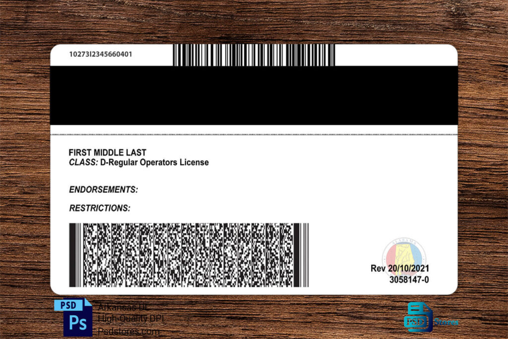 Alabama driver license template psd stores