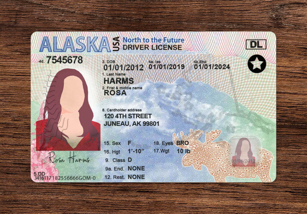 Alaska driver license template psd stores