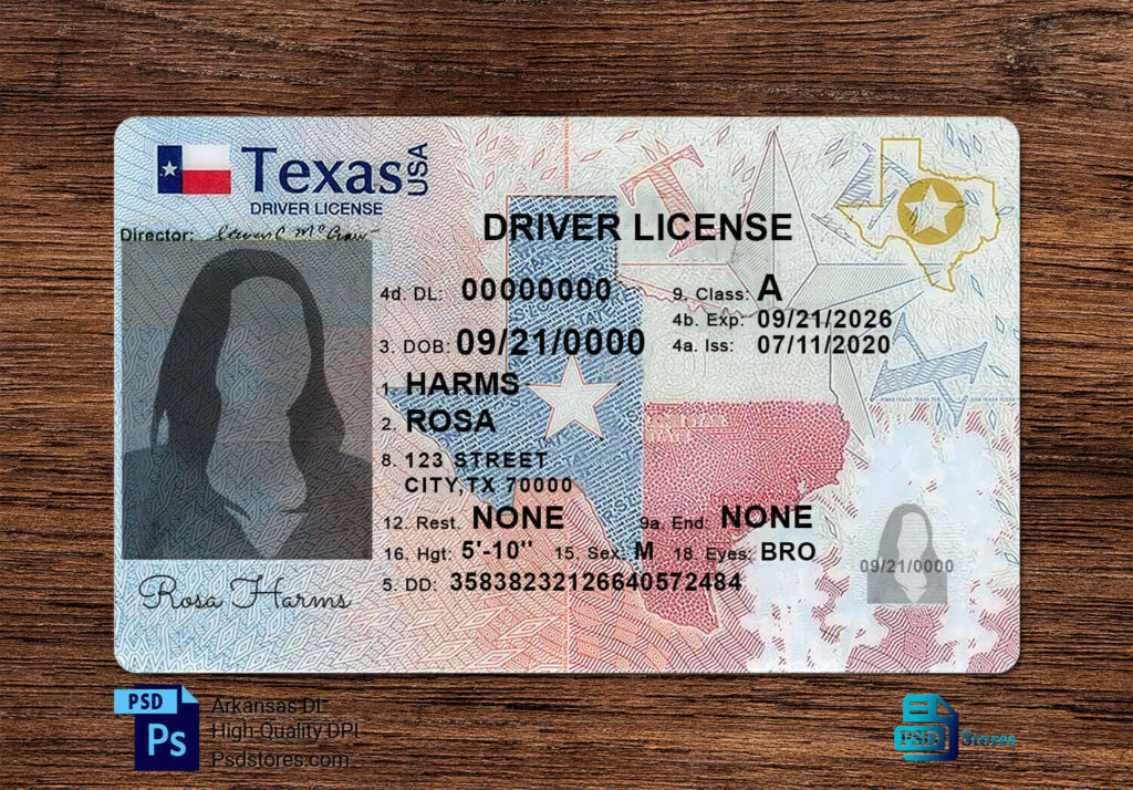 Texas Driver License Template (V2) PSD Stores Texas Driver License Template (V2) PSD Stores