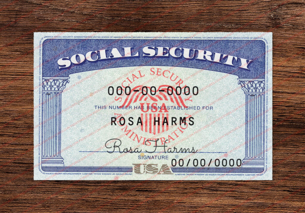 Social security card template 01 psd stores