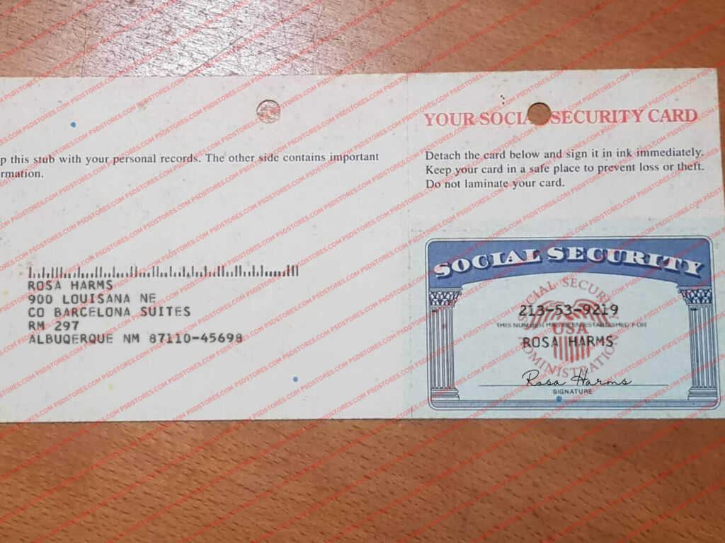 Social security card template 12 psd stores